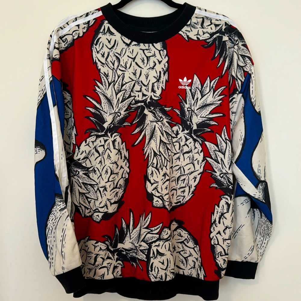 Adidas Farm Rio Pineapple Musa Leaf Oversized Color Block Sweatshirt sz Small